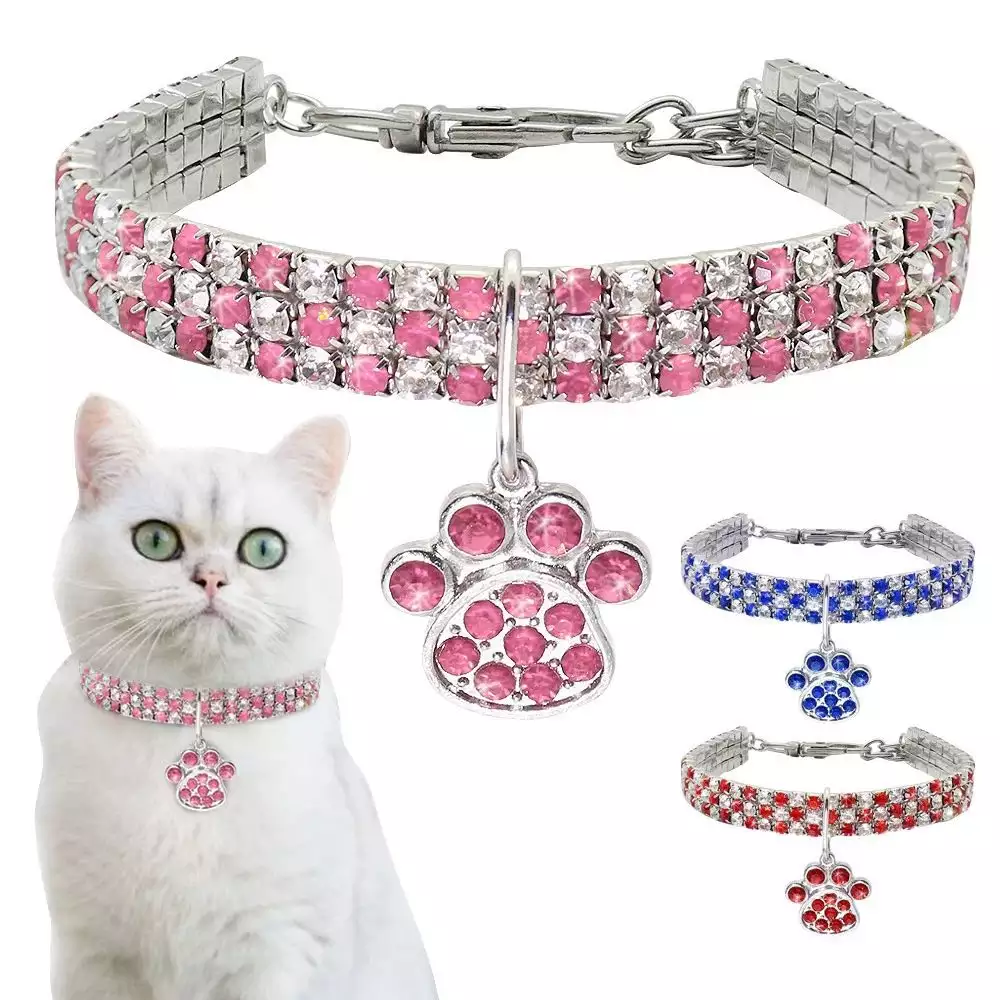 New Diamond Dog & Cat Elastic Necklace