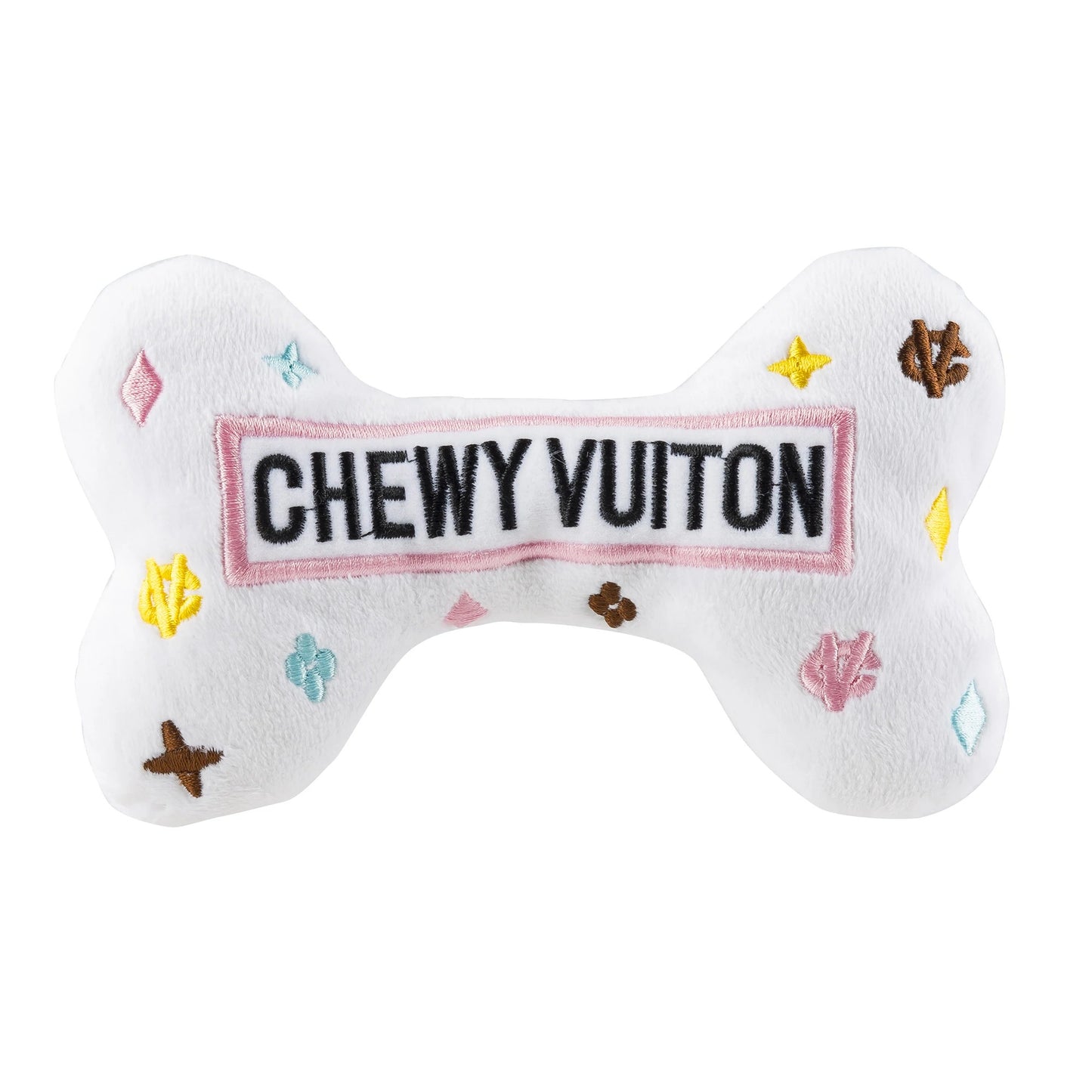 White Chewy Vuiton Bone Toy