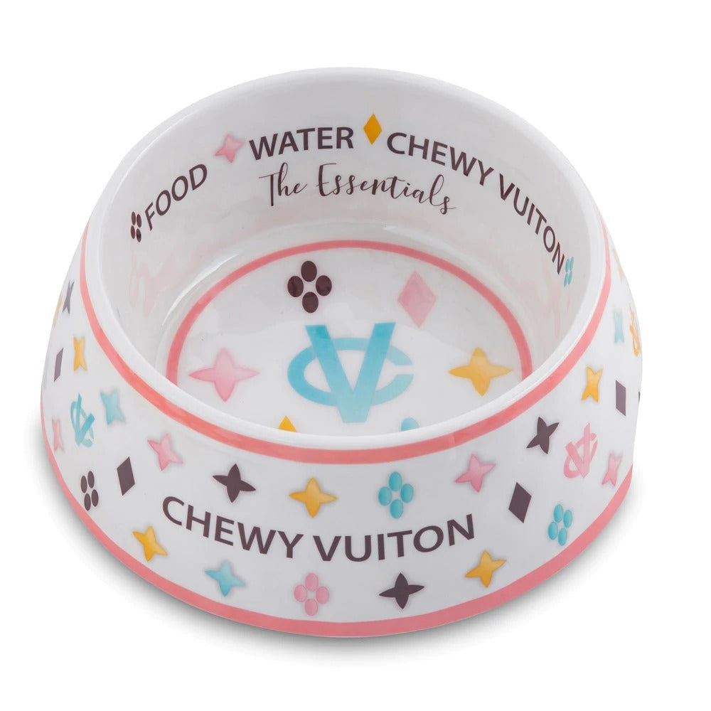 White Chewy Vuiton Bowl set